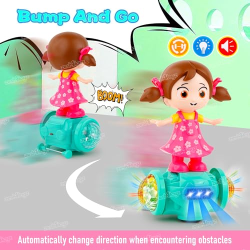 Image of Zest 4 Toyz Musical Toy for Kids with Mist Spray 360 Rotating Dancing Doll for Girls Battery Operated Light & Sound Toy Bump and Go Activity Play Toys for Kids Birthday Gift for Girls & Boys