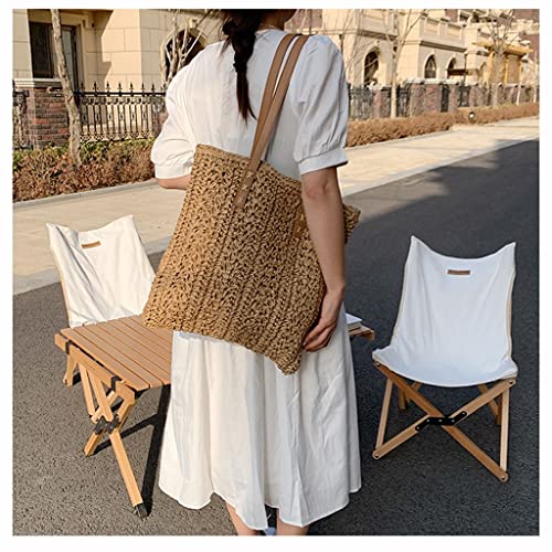 Hollow Beach Bag Handmade Woven Shoulder Bag Shopping Travel Bag Bohemian Vacation Casual Tote3