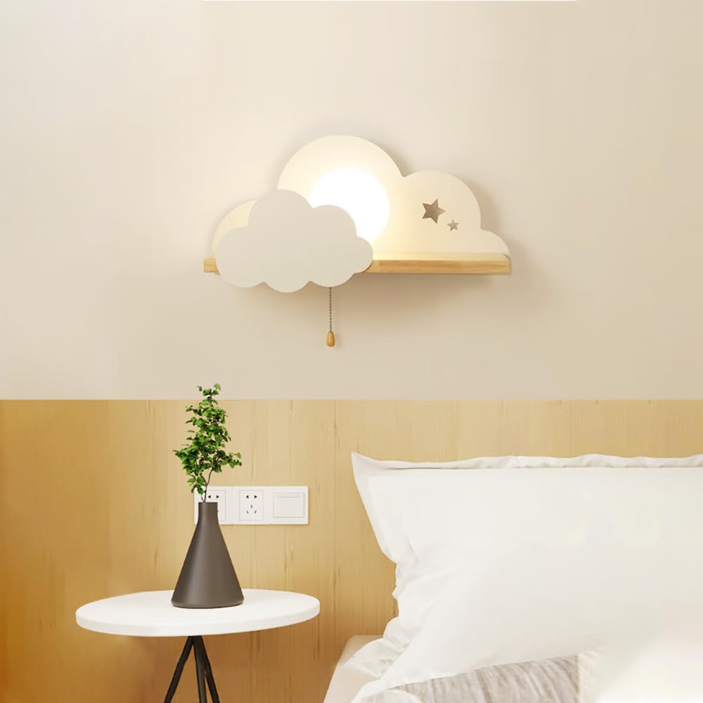 Luz Nocturna de Nube para Dormitorio, Luces de Nube para niños de Dibujos Animados para guardería de bebé, Linda lámpara de Nube Flotante para decoración de habitación