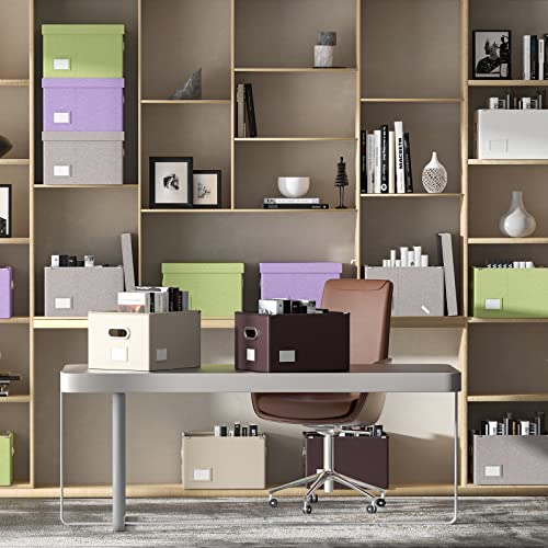 Dywmm File Organizer Collapsible Storage Box For Office File Box With Lids Document Organizer For School And Home Easy Slide Durable Hanging File Box (Light Gray) #TOP6