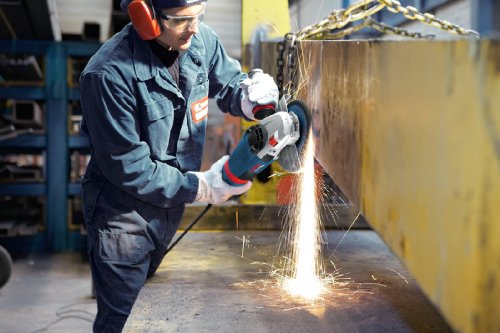 Bosch Professional Winkelschleifer GWS 24-230 LVI (Scheiben-Ø 230 mm, 2.400 Watt, mit KickBack-Stop, Anlaufstrombegrenzung, Handgriff mit Vibrationsdämpfung, im Karton) – Bild 5