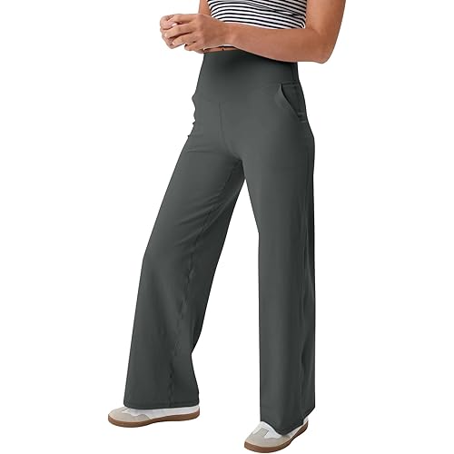 Women's High Waist Wide Leg Yoga Pants with Pockets Comfortable Stretch Athletic Lounge Wear