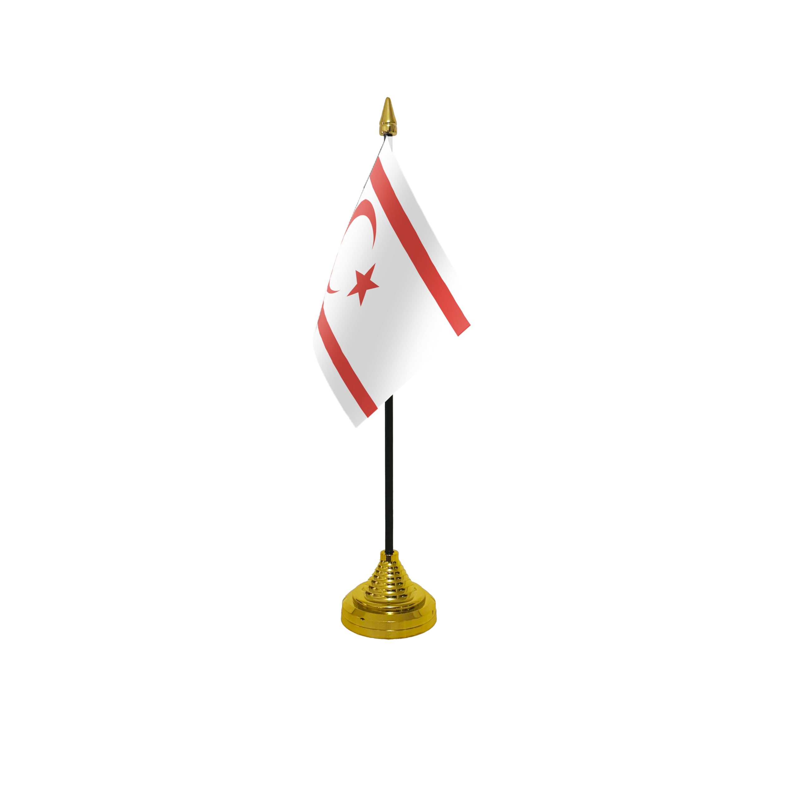 Flagtex Cyprus North Small Table Flag With Gold Base