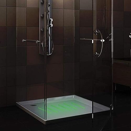 Miniatura 4 de Calcomanías antideslizantes para bañera, tapetes de ducha luminosos para duchas, calcomanías antideslizantes para bañera con raspador, tiras