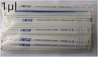 100 Counts 1μl Inoculating Loops, Sterile EO(Ethylene Oxide) Inoculation Loop, Each Individually Wrapped Disposable Package, ABS Material, 1 microliter