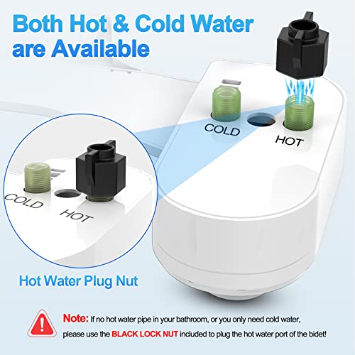Bidet Attachment For Toilet Warm Water, Ultra-Slim Bidet Attachment Hot And Cold, Non-Electric Adjustable Pressure Self Cleaning Sprayer Nozzle Control, For Posterior, Feminine Wash, Easy To Install #TOP2