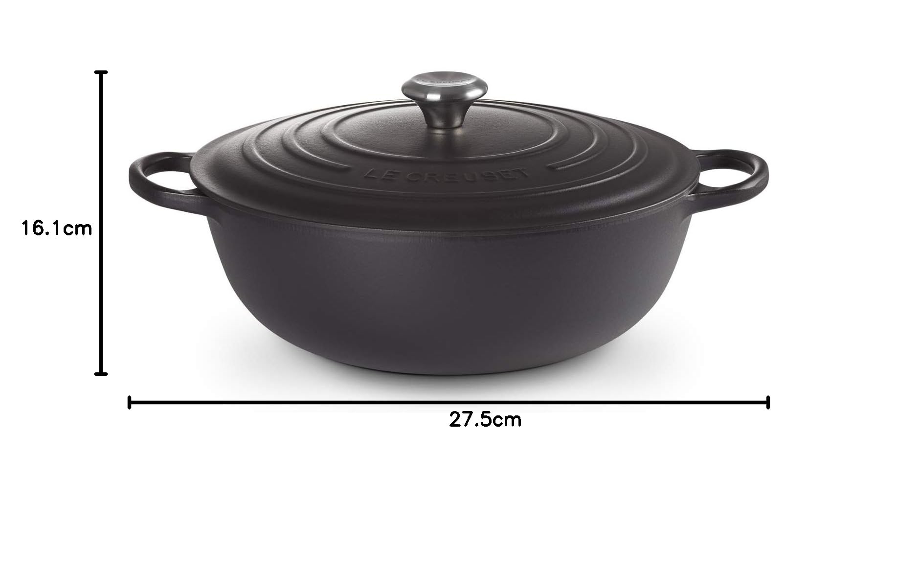 Le Creuset Signature La Marmite aus Gusseisen, Ø 26 cm, Für alle Herdarten und Induktion geeignet, Volumen: 4,1 l, 4,255 kg, Schwarz, 21114260000430