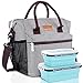 BALORAY Large Insulated Lunch Bag for Women and Men with Food Containers& Shoulder Strap Leakproof Lunch Tote Bag Lunch Box for Work Picnic Hiking Beach Fishing