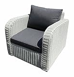 Yiibcio Sessel Freizeit Sofa Stühle Rattansessel Lounge Sessel Eierschalenweiß rundes Polyrattan Armlehnsessel Gartenmöbel für Büro, Schlafzimmer, Küche, Wohnzimmer, Eingang