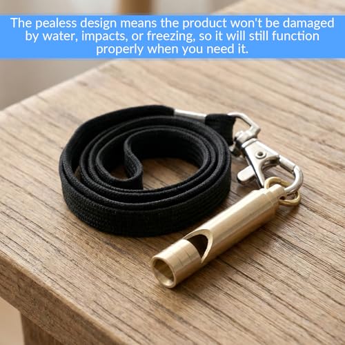 2 PCS Brass Whistle Emergency, 125 Db Loud Emergency Whistle Portable Survival Whistles with Lanyards for Pet Training Hiking Camping Coaching Outdoor Safety Accessories – Bild 4