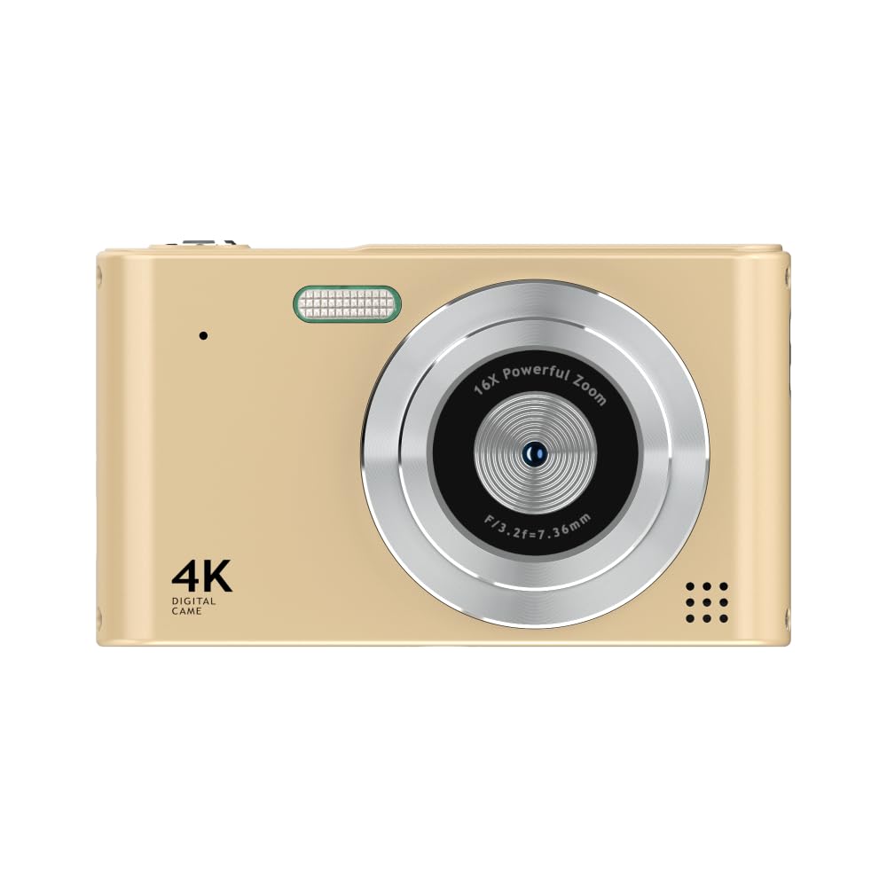 Fotocamera Digitale 4K 48MP Video Cam Zoom 16X Anti-Shake Schermo da 2.4 Pollici Portatile Compatto Per Bambini Studenti Fotografia