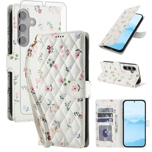 Étui Samsung S24 portefeuille avec porte-cartes et verre trempé