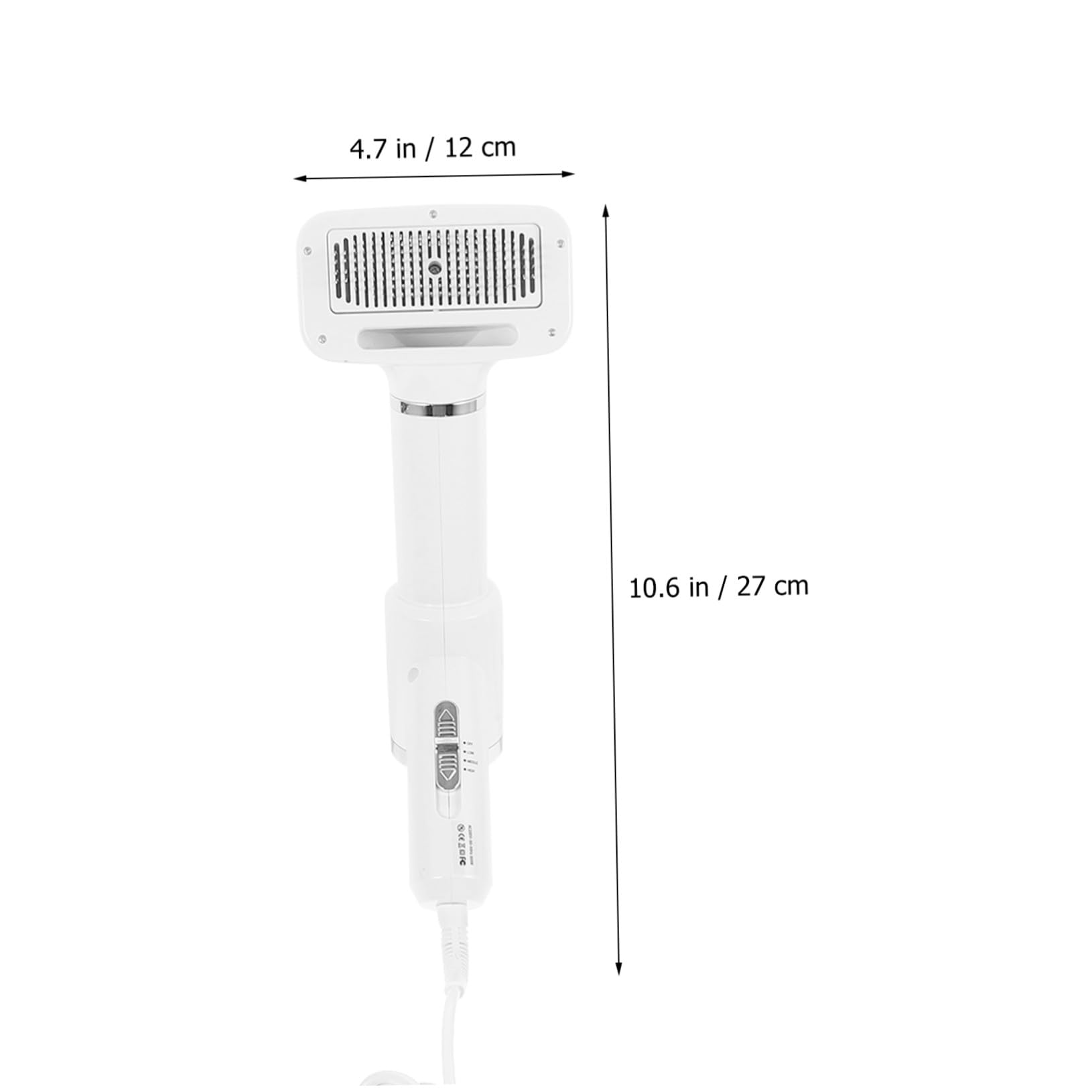 Peigne Sèche-cheveux pour Toilettage Chien et Chat, Blanc Portable | Plastique, Fonction Démêlante et Sûre, Format Compact pour Propriétaires D’animaux