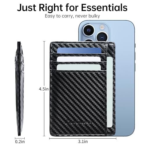Image of Chelmon Slim Wallet for Men, Minimalist Front Pocket RFID Blocking Credit Card Holder