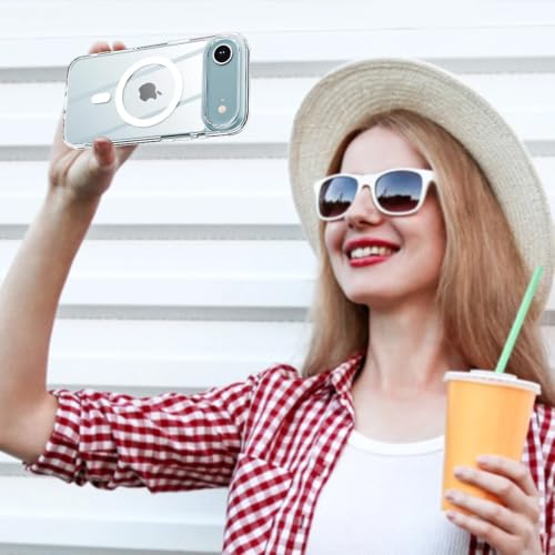 Image of VONZEE Transparent Clear Back Cover Case Compatible with iPhone 17 Air, [Compatible with Magsafe][Anti-Yellowing][Military-Grade Protection] Shockproof Slim Magnetic Phone Case 6.6 inch, Transparent