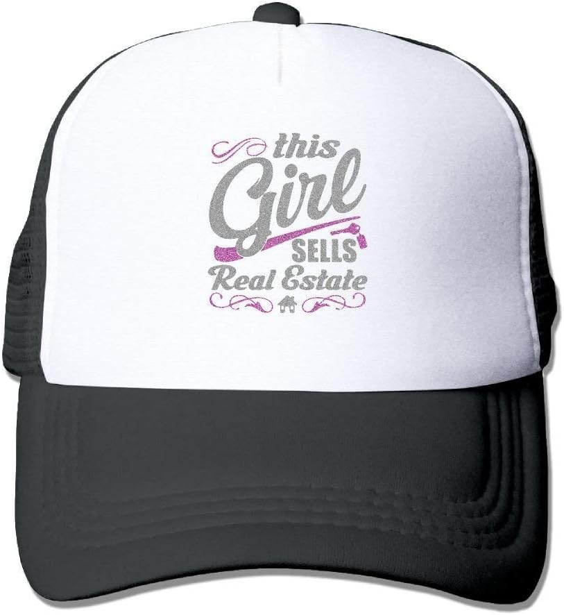 LLALUA Fimaliy Adult's This Girl Sells Real Estate Youth Mesh Baseball Cap Summer Adjustable Trucker Hat