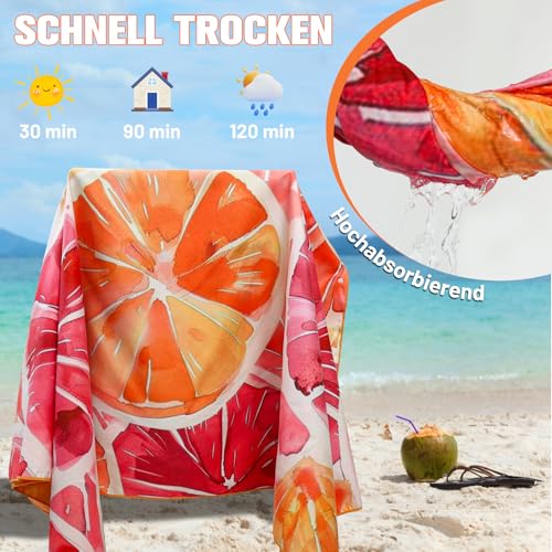 INYEEXUP Strandtuch XXL 90x180 cm Mikrofaser, Doppelseitig, Schnelltrocknend, Sandfrei, Weich und Leicht für Reise, Urlaub, Schwimmen & Camping