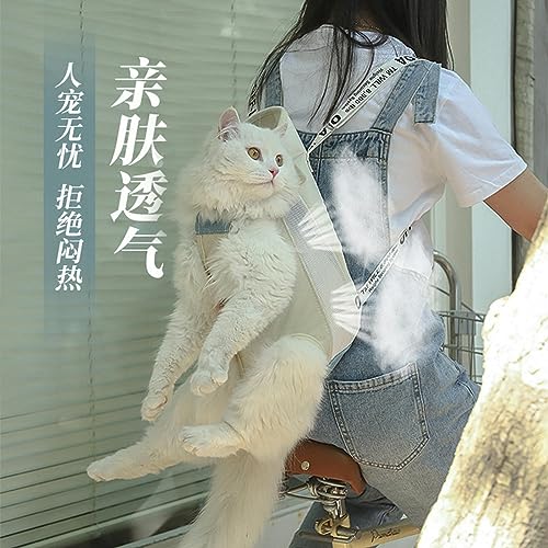 Joyxiwa 91JZFUESRUD Pet Mesh Cat Breathable, Lightweight, Portable Cat And Dog Backpack Suitable For Small Pets-Chest - Denim Blue-M thumb #2