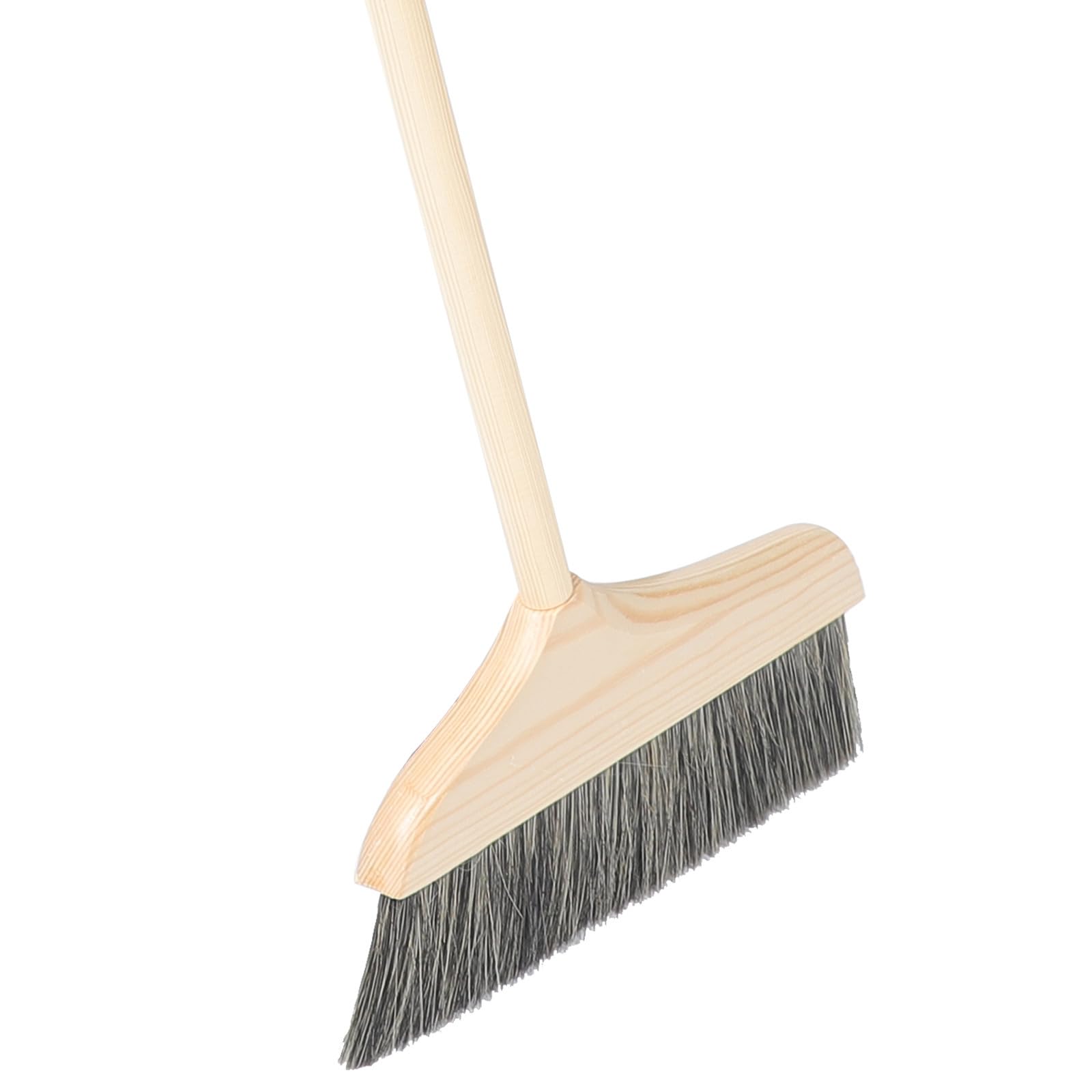 CLISPEED Scopa Setole Morbide in Legno per Pulizia Efficiente di Tappeti e Pavimenti, Manico Lungo Resistente, Facile da Riporre, la Casa