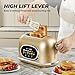 Roter Mond 2 Slice Toaster Smart Touch Screen, Retro Stainless Steel Bread Toaster with Digital Timer, Sleep Mode, Bagel, Cancel, and Defrost Functions, 6 Bread Types and Shade Settings, Gold