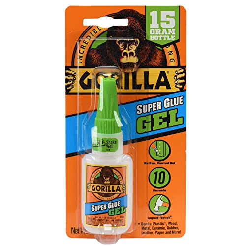 Gorilla Super Glue Gel, 8 Pack, 15g, Clear, Gel, Super Glue, Bonding Adhesives