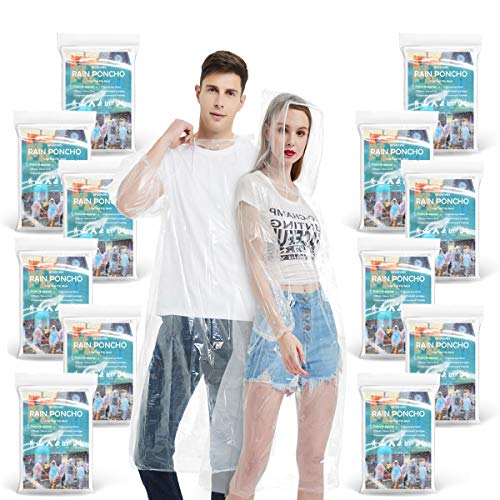 Big Sale Newbyinn Rain Ponchos for Adults Disposable Clear Ponchos Bulk (50 Packs) Emergency Ponchos with Hood for Disney Concert Camping Hiking