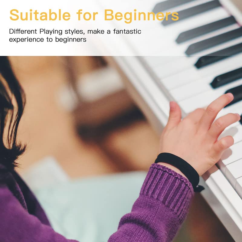 88-Key Weighted Digital Piano, Full-Size Semi-Weighted Upright Flip Electric Keyboard Piano with 3 Pedal and Multi-Functional Keyboard for Beginner(with Bench,White）