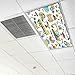ZGONOHYE Ceiling Fluorescent Light Covers for Classroom Office Cute Toy Tractor Construction Tools Decorative Ceiling Light Coverings Skylight Film Filter Reduce Glare Flicker Home lamp Decor