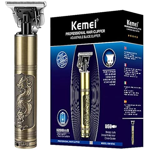 KEMEI Cortapelos Profesional Recargable USB 0mm con Detalle de Cero Espacios Cover