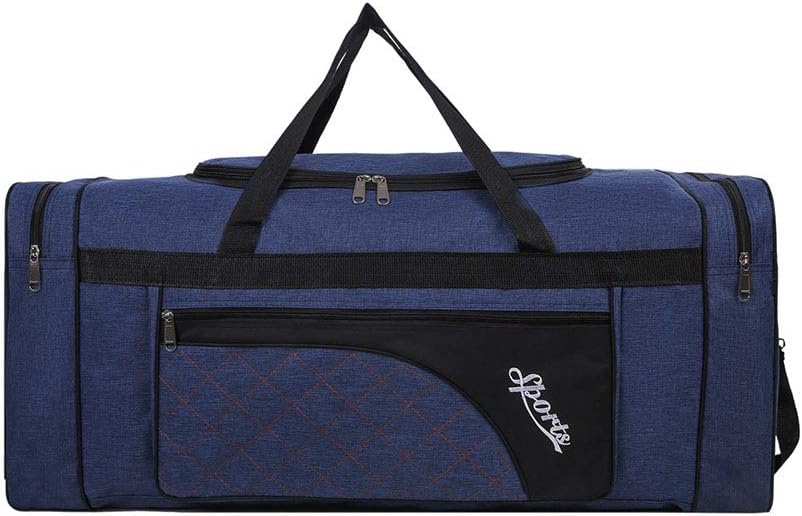 Sipobuy 80L Foldable Travel Bag, Sports Gym Bag, Shoe Compartment, Holdal, Lightweight and Waterproof, Large Capacity, Unisex (Blue)