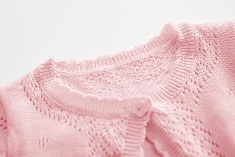 ASHER FASHION Girls Bolero Cardigan Short Sleeve Kids Cute Retro Knitted Hollow Shrug Sweaters Dress Cover Up Crop Tops3