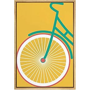 SIGNWIN Framed Canvas Wall Art Geometric Green Bike...