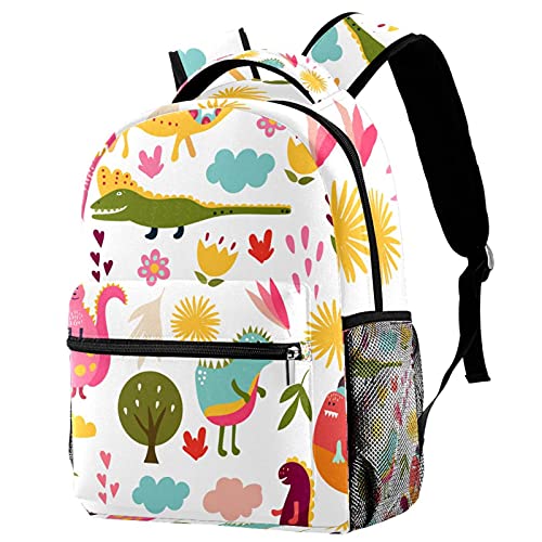 Sac à dos motif tournesols vintage style rétro multicolore pour écoliers