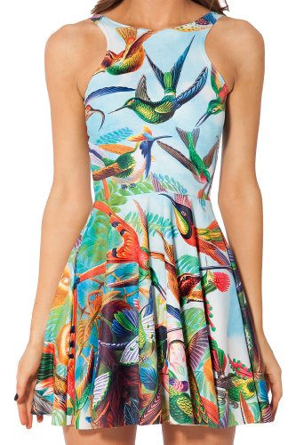 Image of Sister Amy Printed Elastic Sleeveless Shaping Breathable Camisole Skater Dress