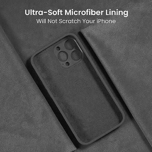 Image of FireNova Designed for iPhone 15 Pro Max Case, Silicone Upgraded [Camera Protection] Phone Case, Soft Anti-Scratch Microfiber Lining Inside, 6.7 inch, Space Gray