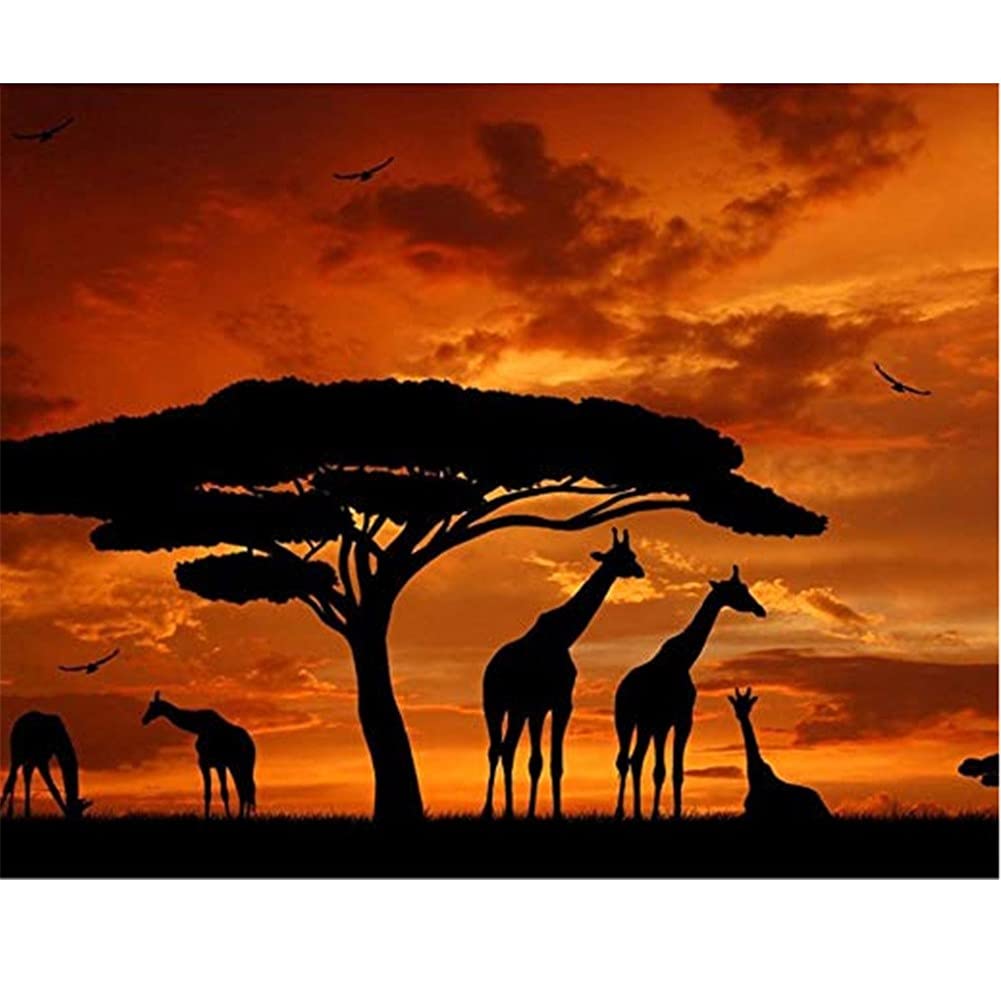 Diamond Painting Girafe 50x120cm : kit de broderie strass haut de gamme grand format