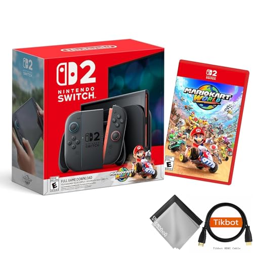 Image of Nintendo Switch 2 + Mario Kart World Bundle with Bonus HDMI Cable & Screen Cleaning Cloth