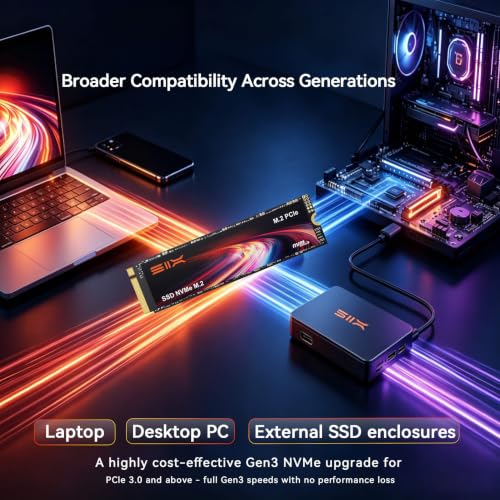 Image of SIX X4000 1TB M.2 SSD PCIe Gen3x4 NVME SSD Solid State Drive - Up to 3400MB /s Read, 2600MB /s Write