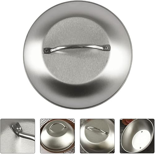 Miniatura 6 de DOITOOL Tapa universal de acero inoxidable para ollas, sartenes o sartenes, tapa de repuesto pequeña de 8.8 pulgadas para sartén, sartén
