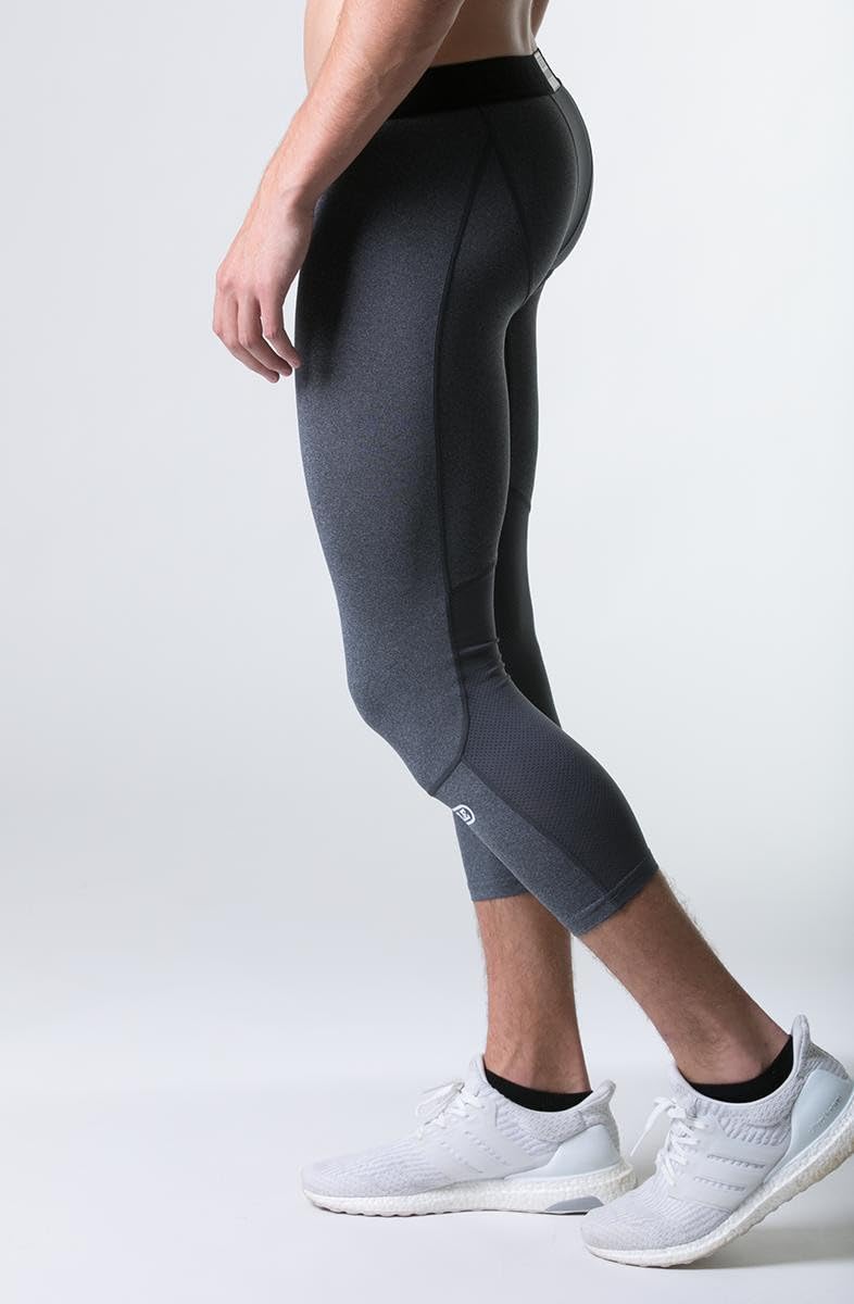 Pantalones de compresión 3/4 para hombre, atléticos, capa base, para entrenamiento, fútbol, mallas para correr