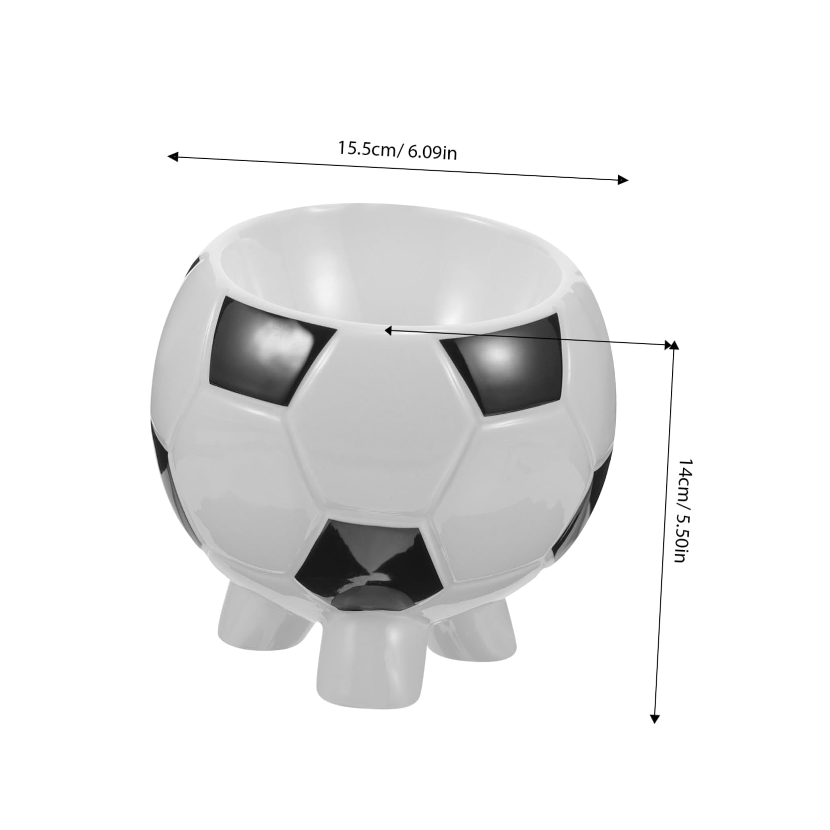 Ciotola per Animali da Calcio in Ceramica Facile da Lavare | Pappa Gatto e Cane, Texture Liscia, Uso per Pet Supply, Adatta a Ogni Occasione