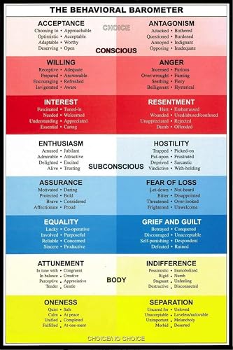 The Behavioral Barometer Chart Poster, Educational Psychology Reference Guide, Emotional States and Behaviors