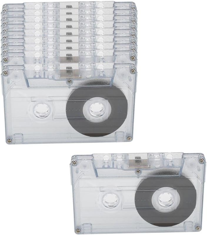 Standard 60 Minutes Blank Cassette Tape for Music Speech Lectures Dictating Recording - 10PCS, White