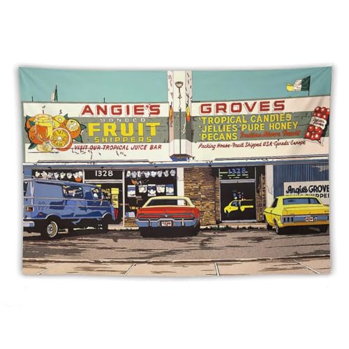 鈴木英人 イラストハワイ 自動車 風景 落書き ポスター (8) タペストリー 印刷 ポスター ウォールアート 画像 現代 芸術 壁の絵 け ソファの背景絵画60"x90"