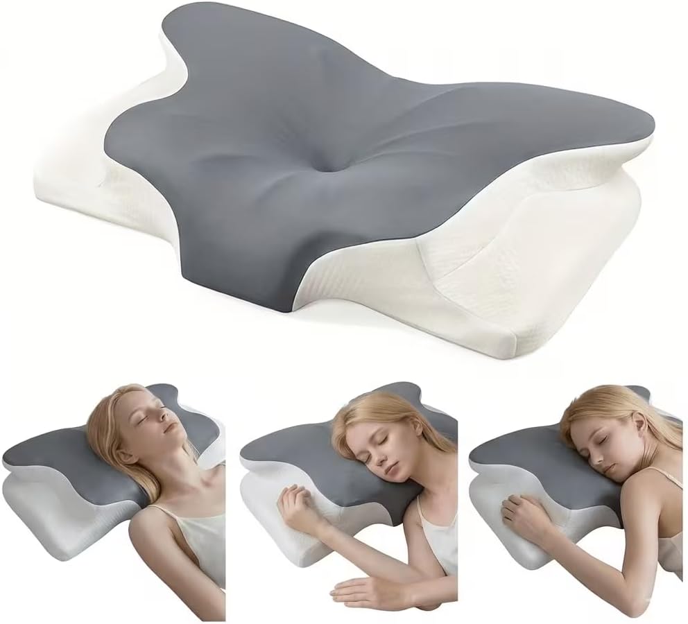 Cervical Neck Pillow for Pain Relief, Cooling Memory Foam Pillows for Sleeping, Ergonomic Side Sleeper Pillow for Neck Support,Deep Sleep Contour Pillow Orthopedic Bed Pillow for Back Stomach Sleepers