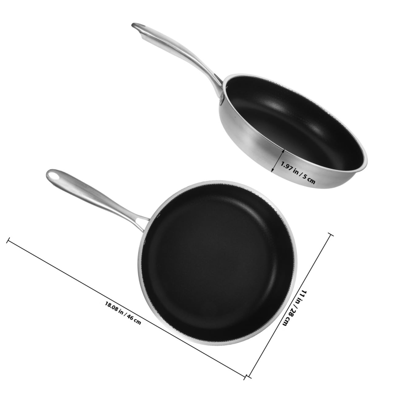 TOYANDONA Padella per Frittata in Acciaio Inossidabile Rivestimento Nido D'ape Antiaderente, Leggera e Adatta a Gas, Elettrico e Induzione
