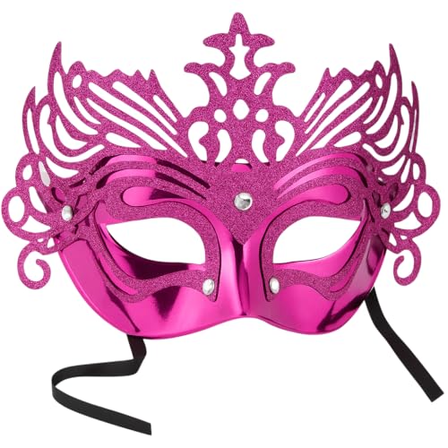 LoveLegis Máscara veneciana para disfraz - disfraz - carnaval - halloween - teatro - noble - - brillo - fucsia - adultos - mujer - niña - idea de regalo para cumpleaños