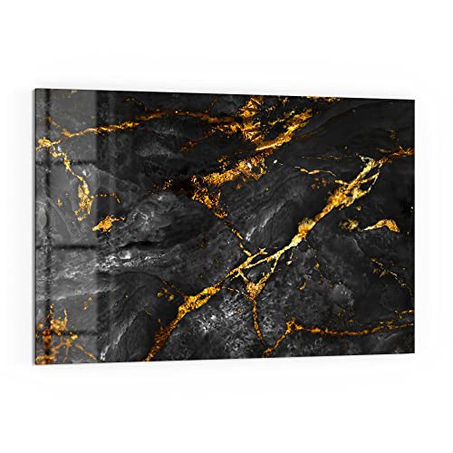 DEQORI Küchenrückwand Glas | Motiv Veredelter Naturstein | 60x40 cm | Bad- oder Herd-Rückwand | Herdblende Spritzschutz für Küche & Badezimmer | moderne Deko für Fliesenspiegel