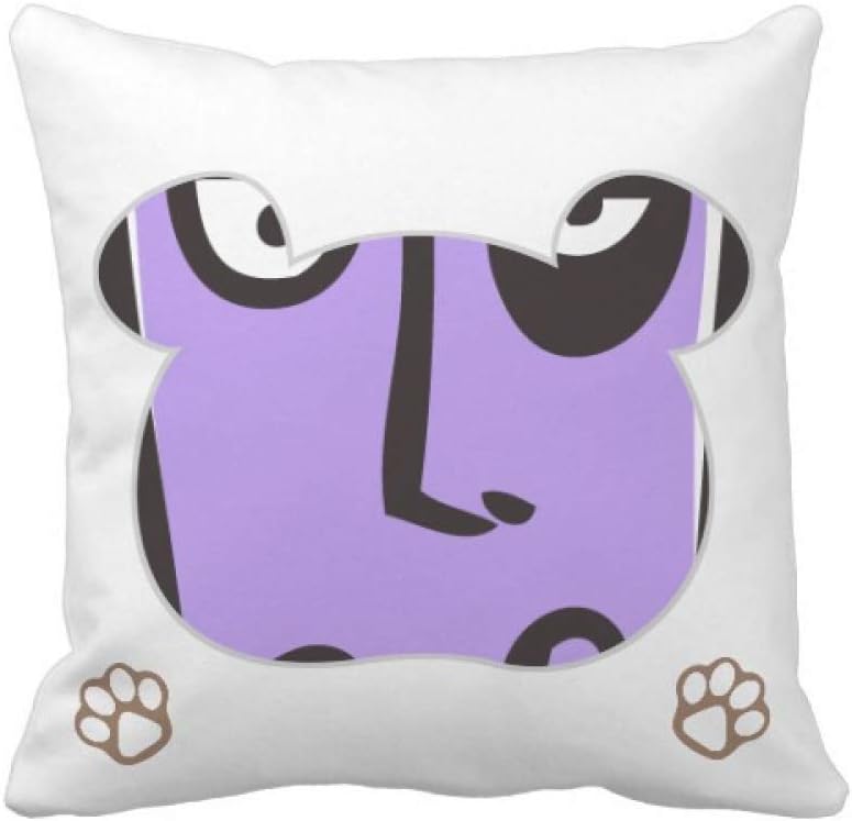 抽象的な顔スケッチ絵文字目 枕カバーを放り投げてスクエアベア 50cm x 50cm