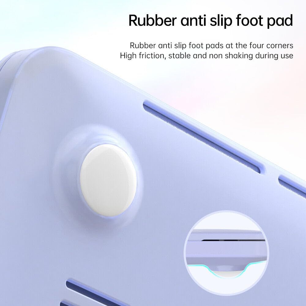 Compatible con MacBook Pro de 14 pulgadas (14.2 pulgadas) A2442 (Color: Azul Paz) Funda protectora rígida de silicona a prueba de golpes con soporte y tapa trasera